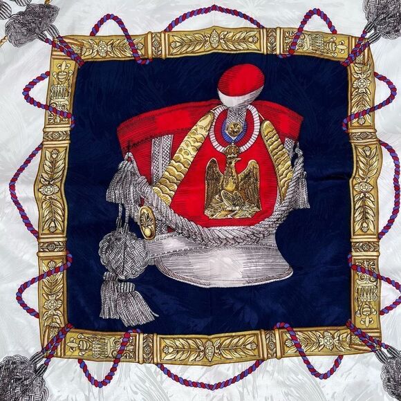 Stunning Silk Grand Uniform Style Scarf hand rolled edges - Picture 2 of 9